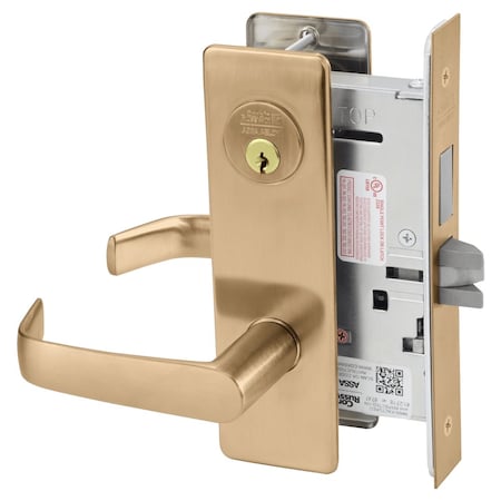 Corbin Russwin Dormitory or Entrance Mortise Lock, NS Lever, M Escutcheon, Satin Bronze ML2065 NSM 612